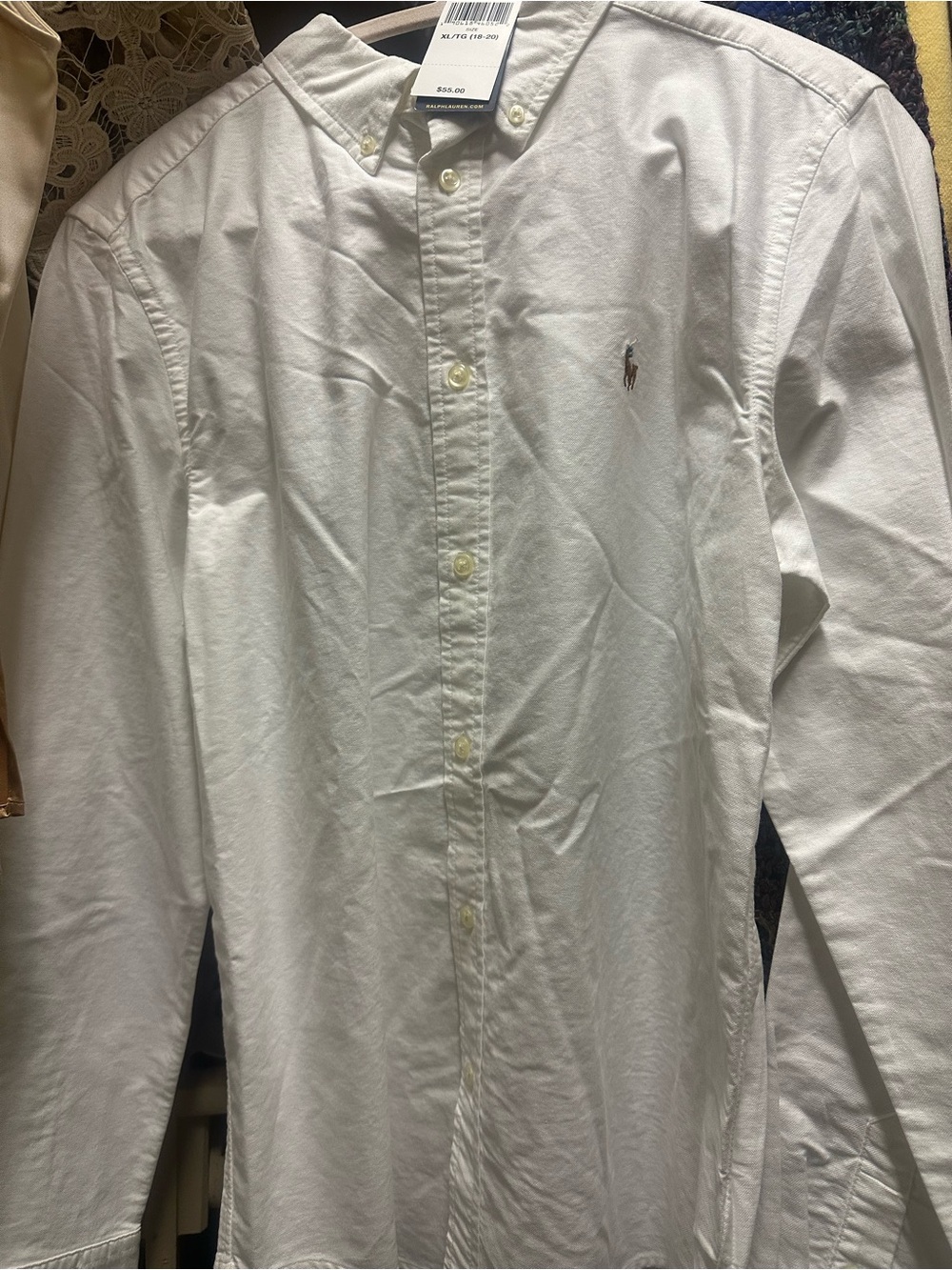 Ralph Lauren Boy's White Button-Down Oxford Shirt